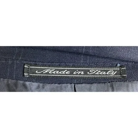 Ermenegildo Zegna Men's 52R Blue Wool Plaid Blazer Formal Designer Business - Picture 15 of 15